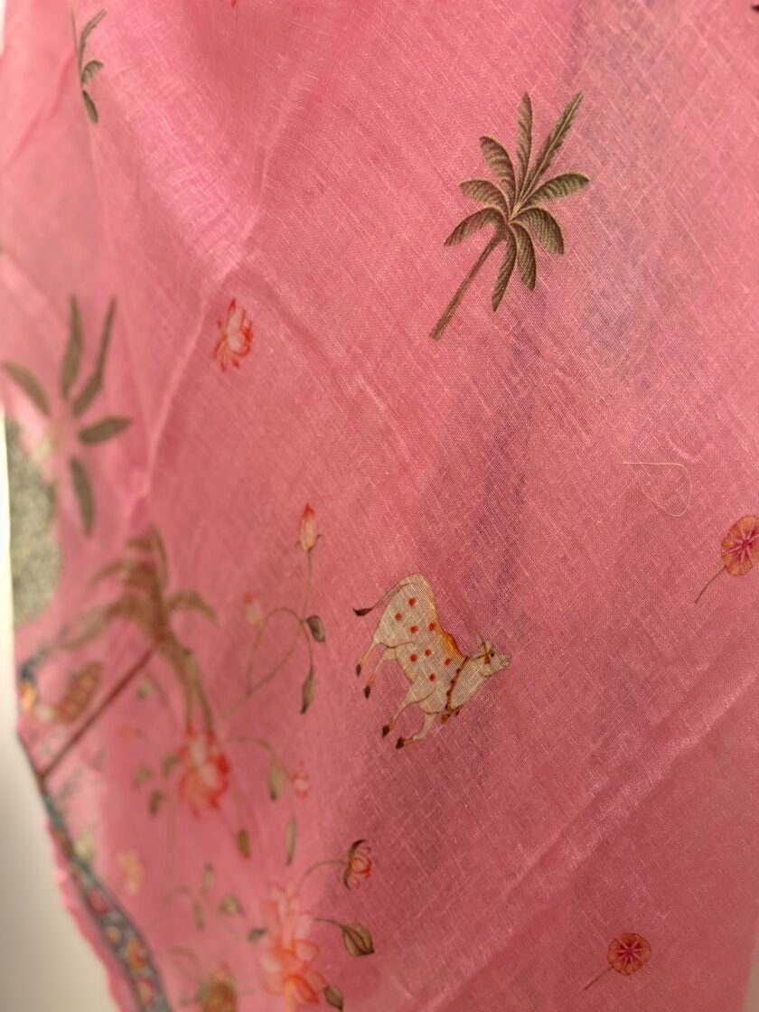 Pichwai Embroidered Pure Linen by Linen Salwar Set by Ikhtirah - Image 11