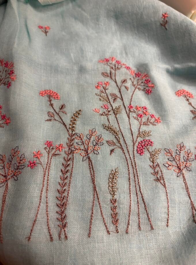 Pichwai Embroidered Pure Linen by Linen Salwar Set by Ikhtirah