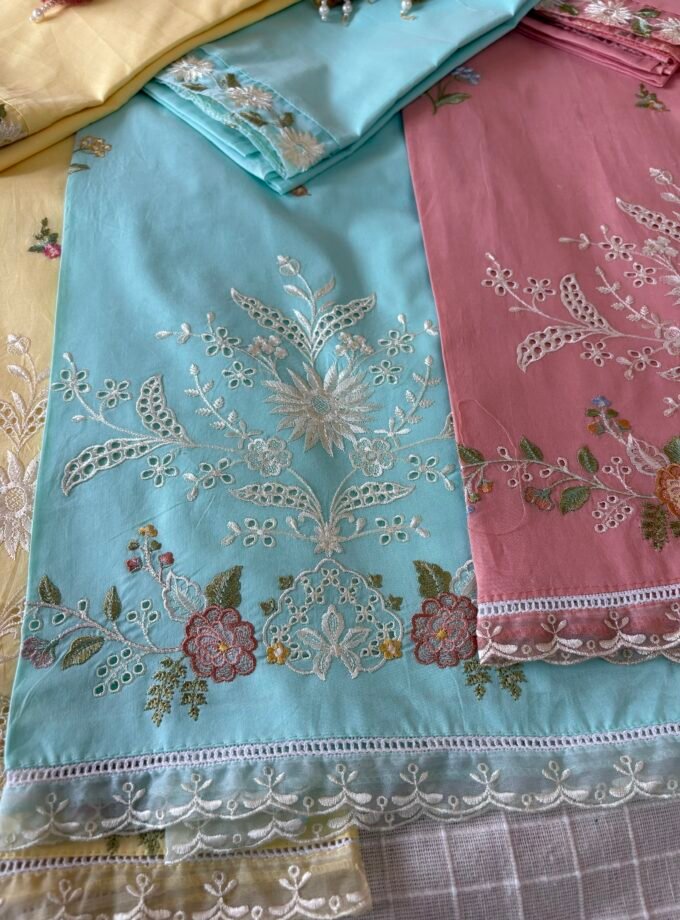 Embroidered Pure Cotton Designer Salwars by Ikhtirah