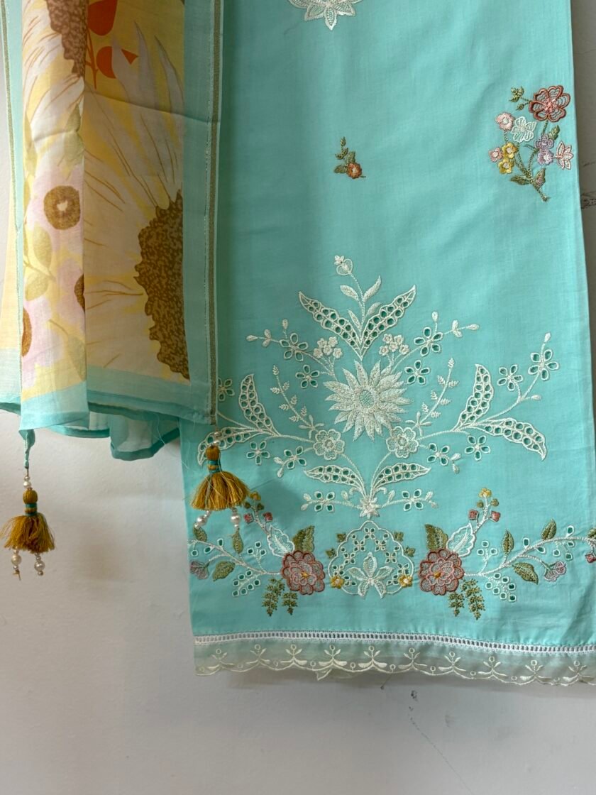 Embroidered Pure Cotton Designer Salwars by Ikhtirah - Image 7