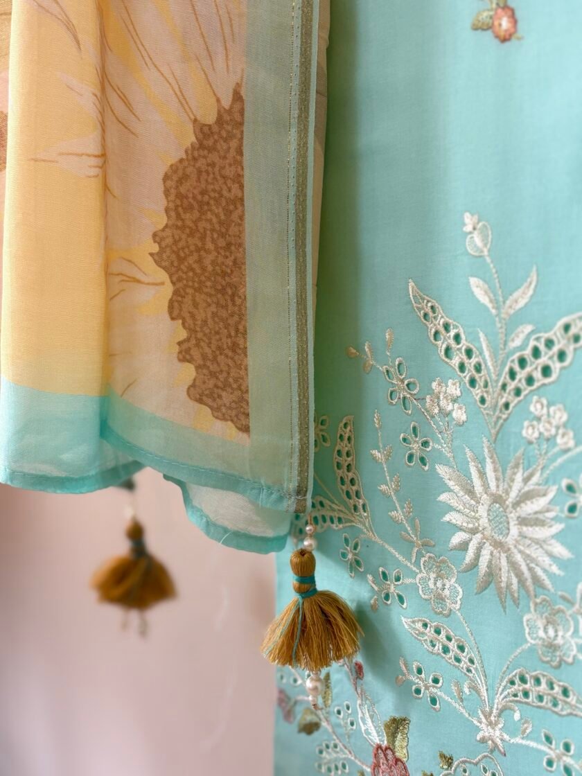 Embroidered Pure Cotton Designer Salwars by Ikhtirah - Image 5