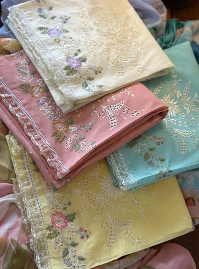 Embroidered Pure Cotton Designer Salwars by Ikhtirah