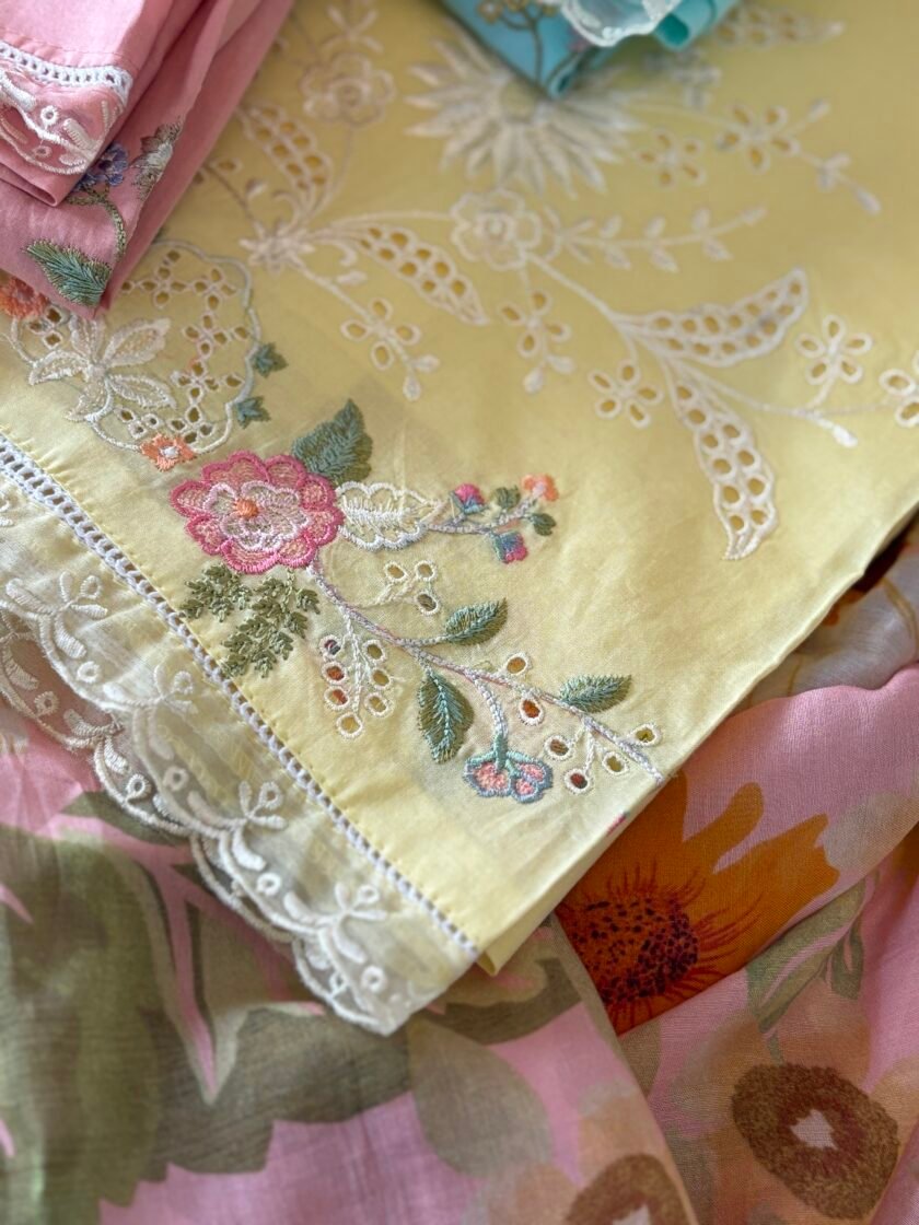 Embroidered Pure Cotton Designer Salwars by Ikhtirah - Image 5