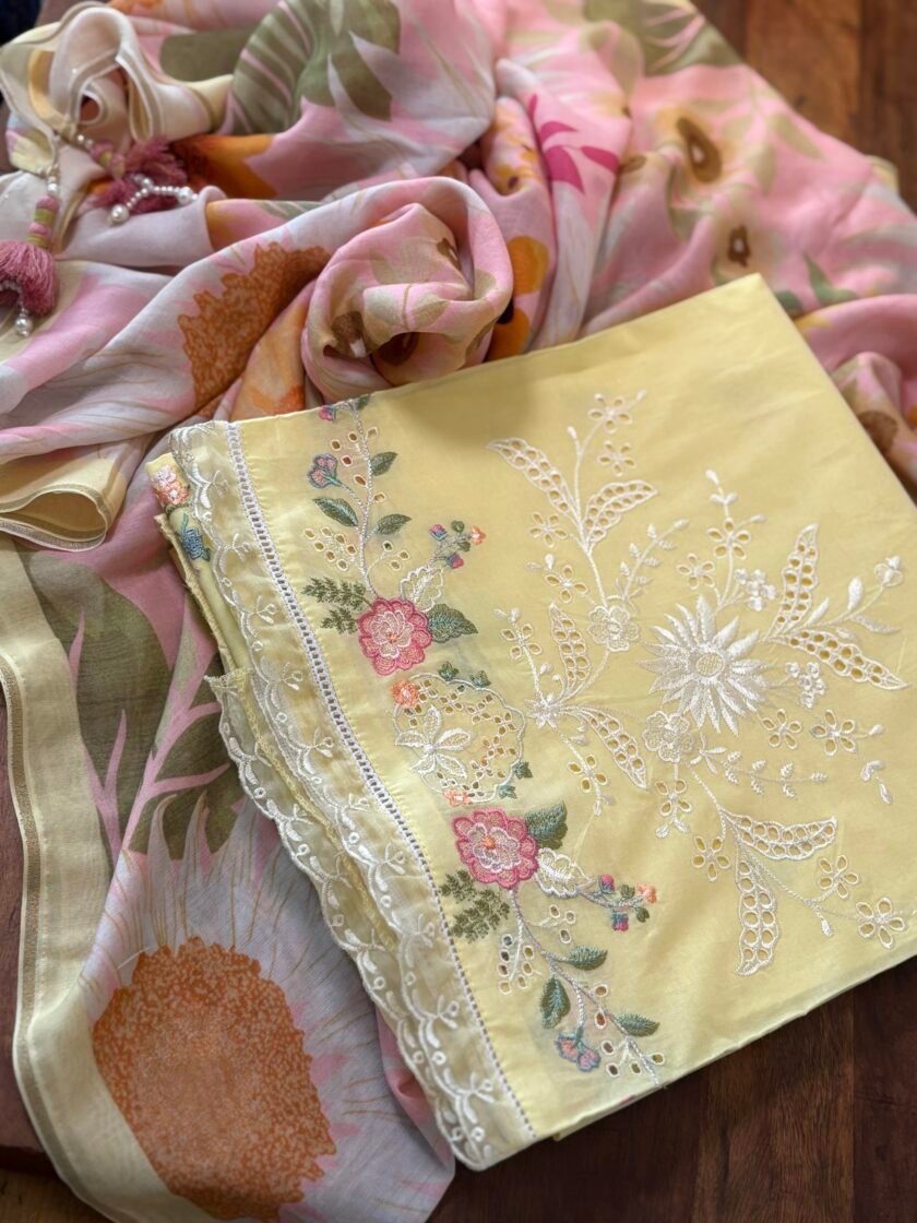 Embroidered Pure Cotton Designer Salwars by Ikhtirah - Image 7