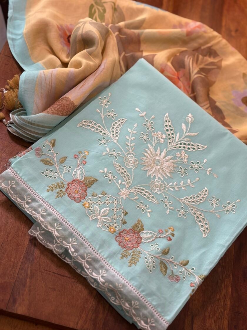 Embroidered Pure Cotton Designer Salwars by Ikhtirah - Image 3