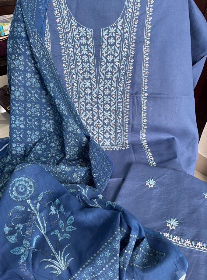 Pure Cotton Chickankari Mix and Match Salwar Set by Ikhtirah