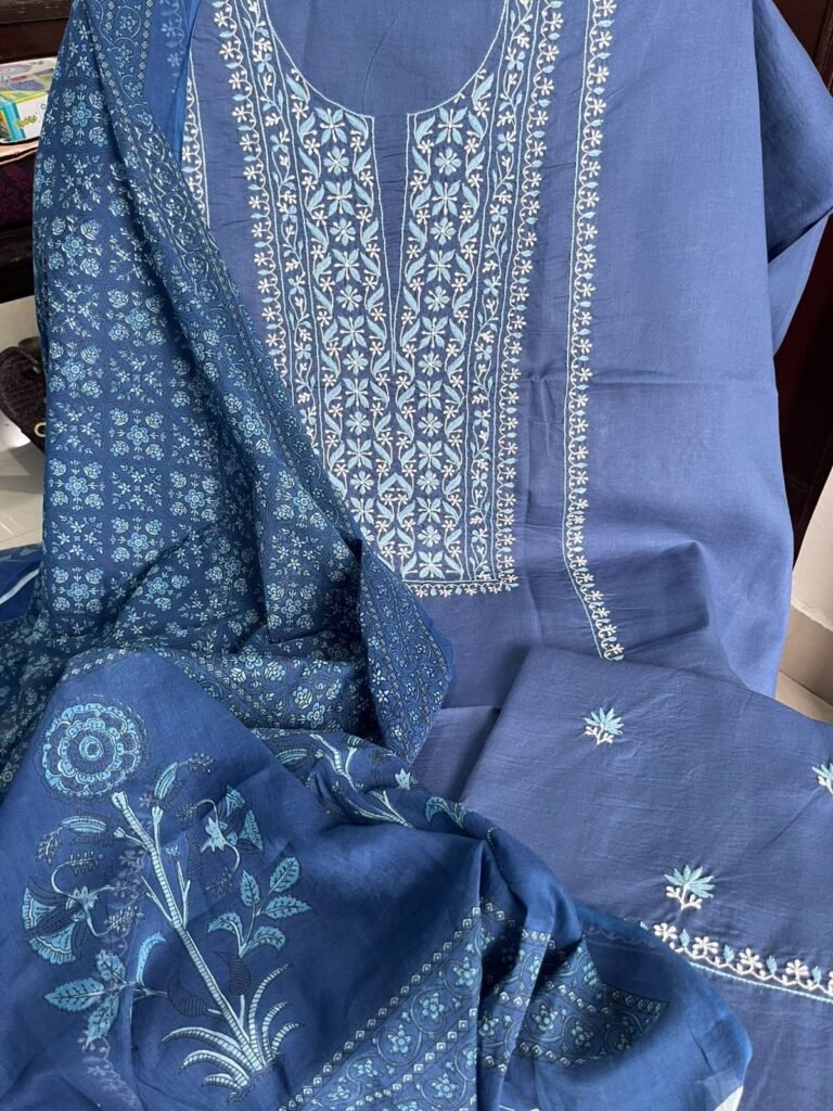 Pure Cotton Chickankari Mix and Match Salwar Set by Ikhtirah