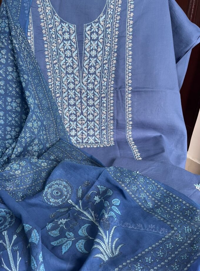 Pure Cotton Chickankari Mix and Match Salwar Set by Ikhtirah