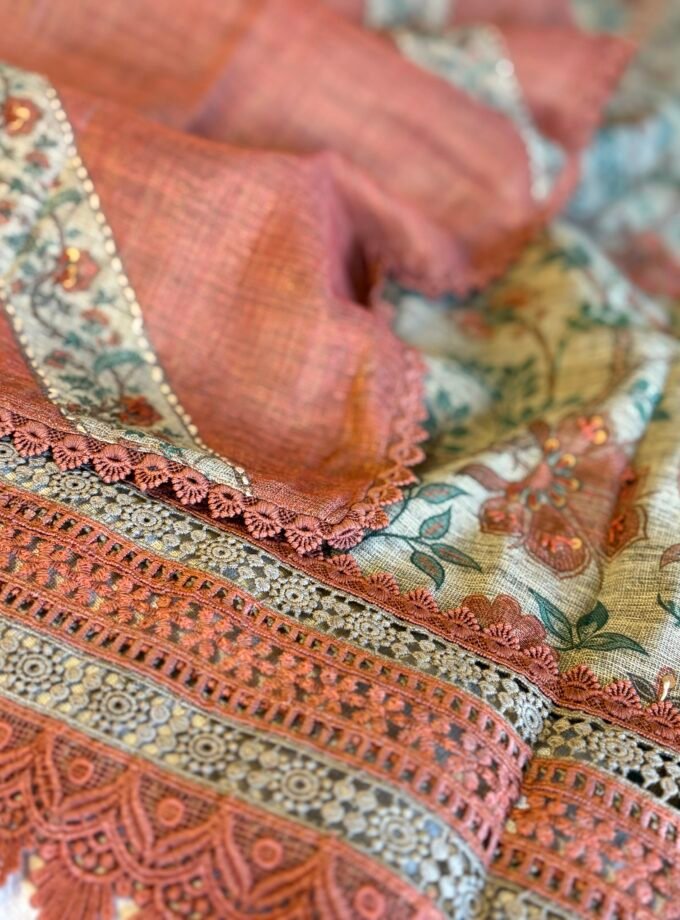 Hand Kantha worked Khadi Silk Salwar by Ikhtirah