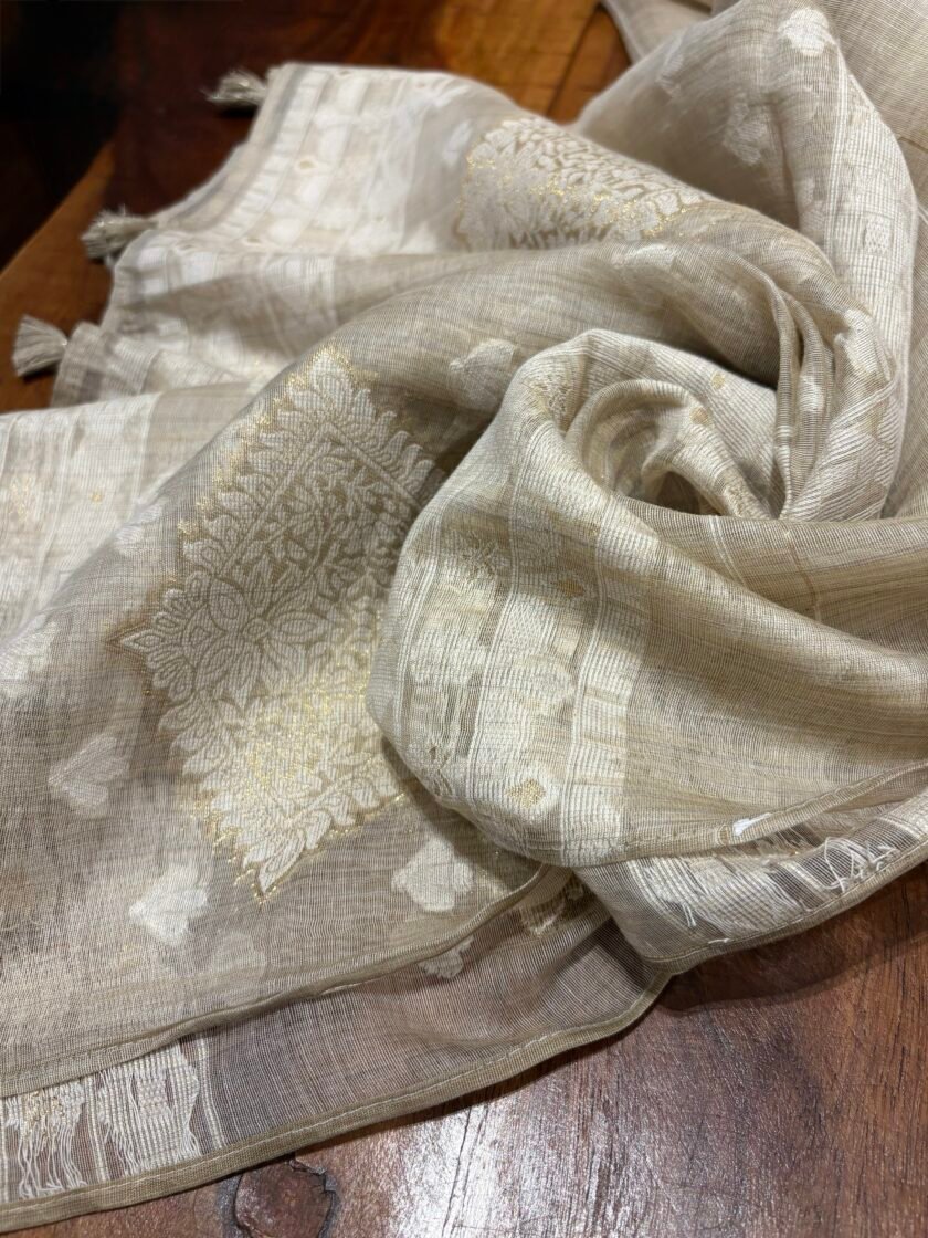 Handworked Chanderi Cotton Jamdani Salwars by Ikhtirah - Image 5