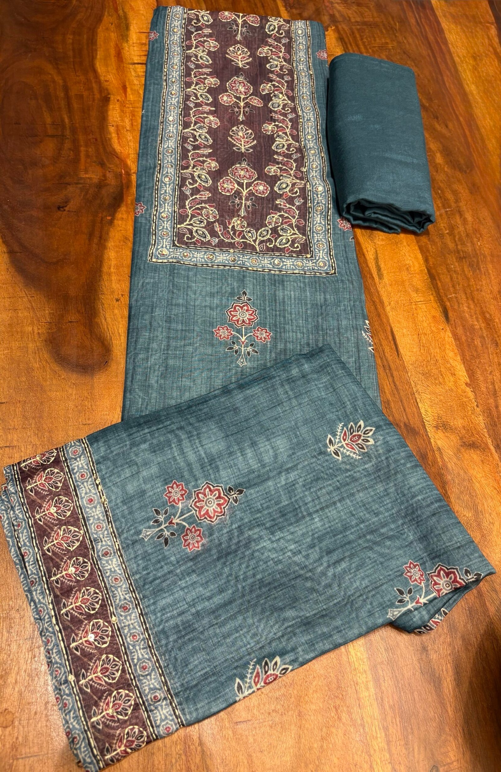 Hand Kantha on Chanderi Cotton Salwars by Ikhtirah - Image 2