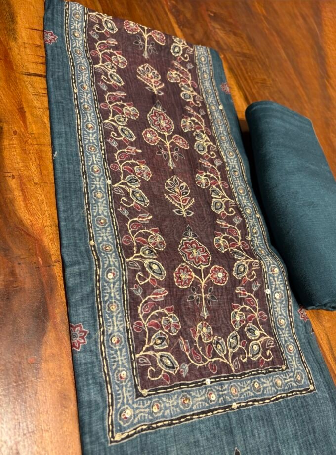 Hand Kantha on Chanderi Cotton Salwars by Ikhtirah