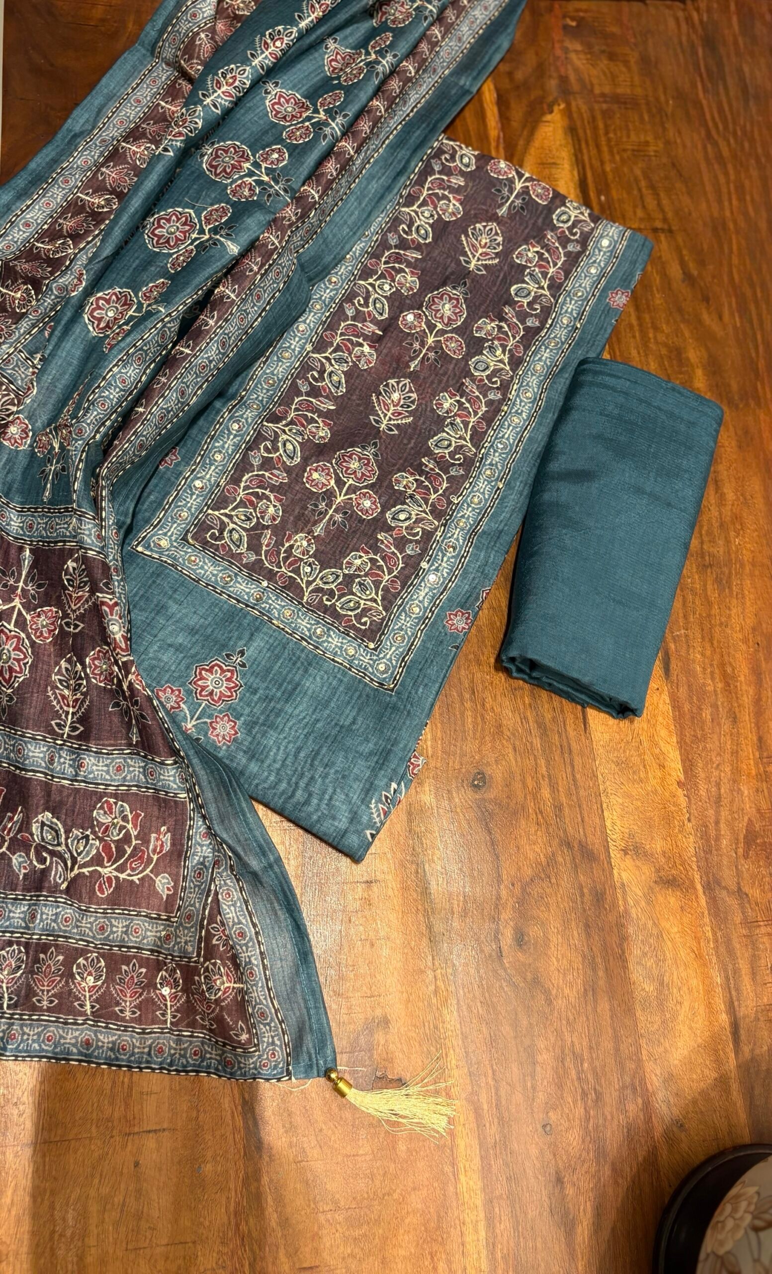 Hand Kantha on Chanderi Cotton Salwars by Ikhtirah - Image 9