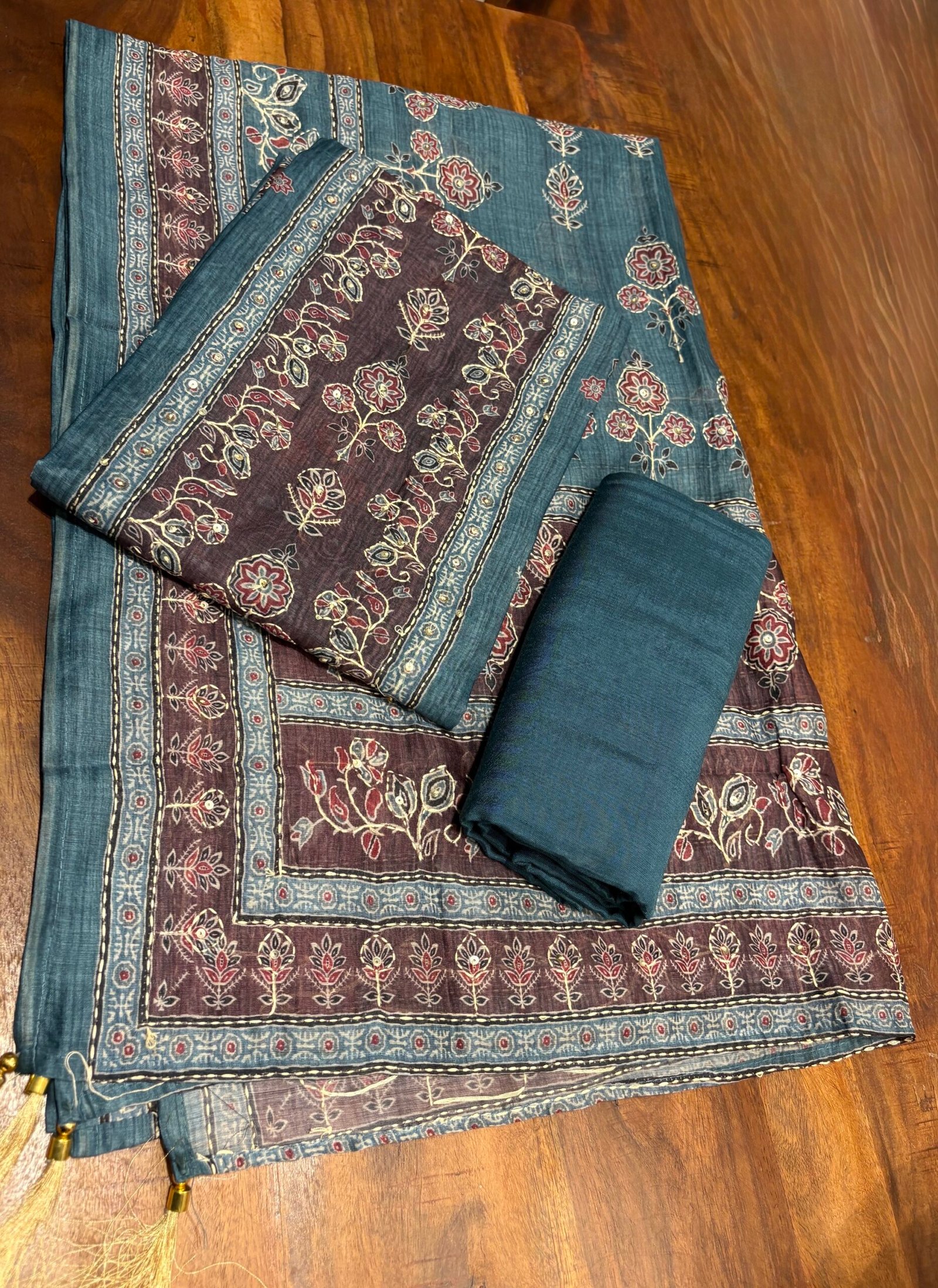 Hand Kantha on Chanderi Cotton Salwars by Ikhtirah - Image 5