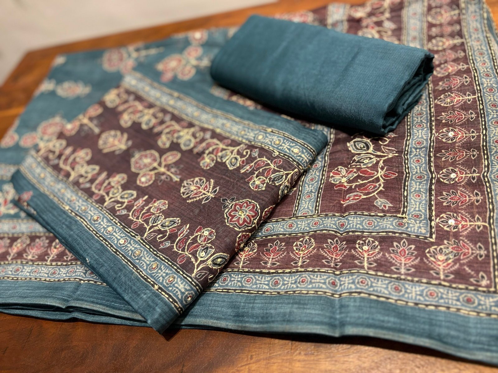 Hand Kantha on Chanderi Cotton Salwars by Ikhtirah - Image 4