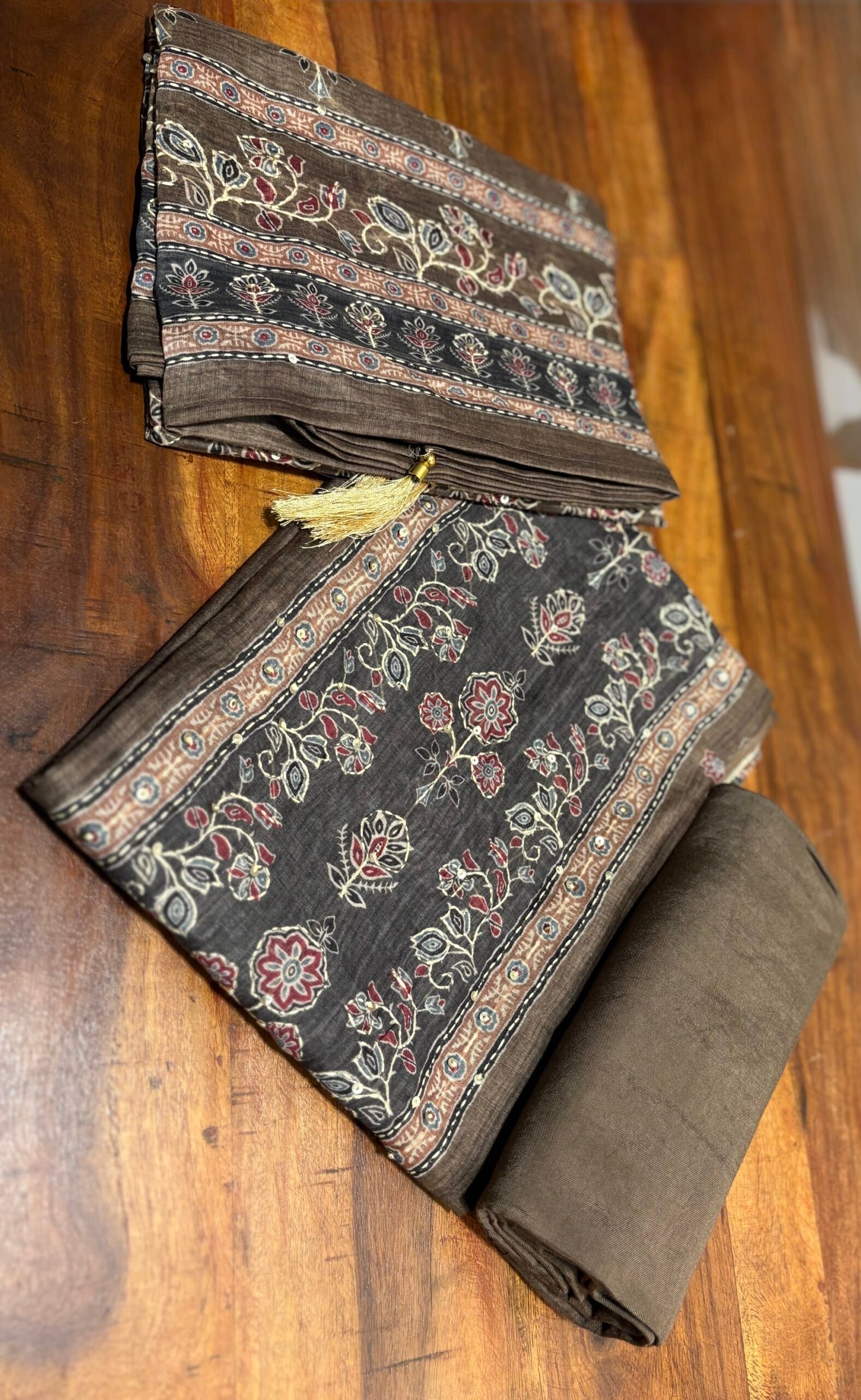 Hand Kantha on Chanderi Cotton Salwars by Ikhtirah - Image 11