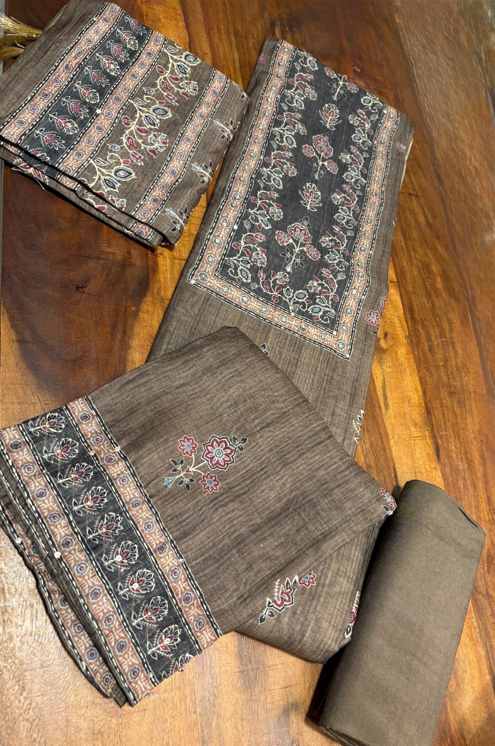 Hand Kantha on Chanderi Cotton Salwars by Ikhtirah - Image 10