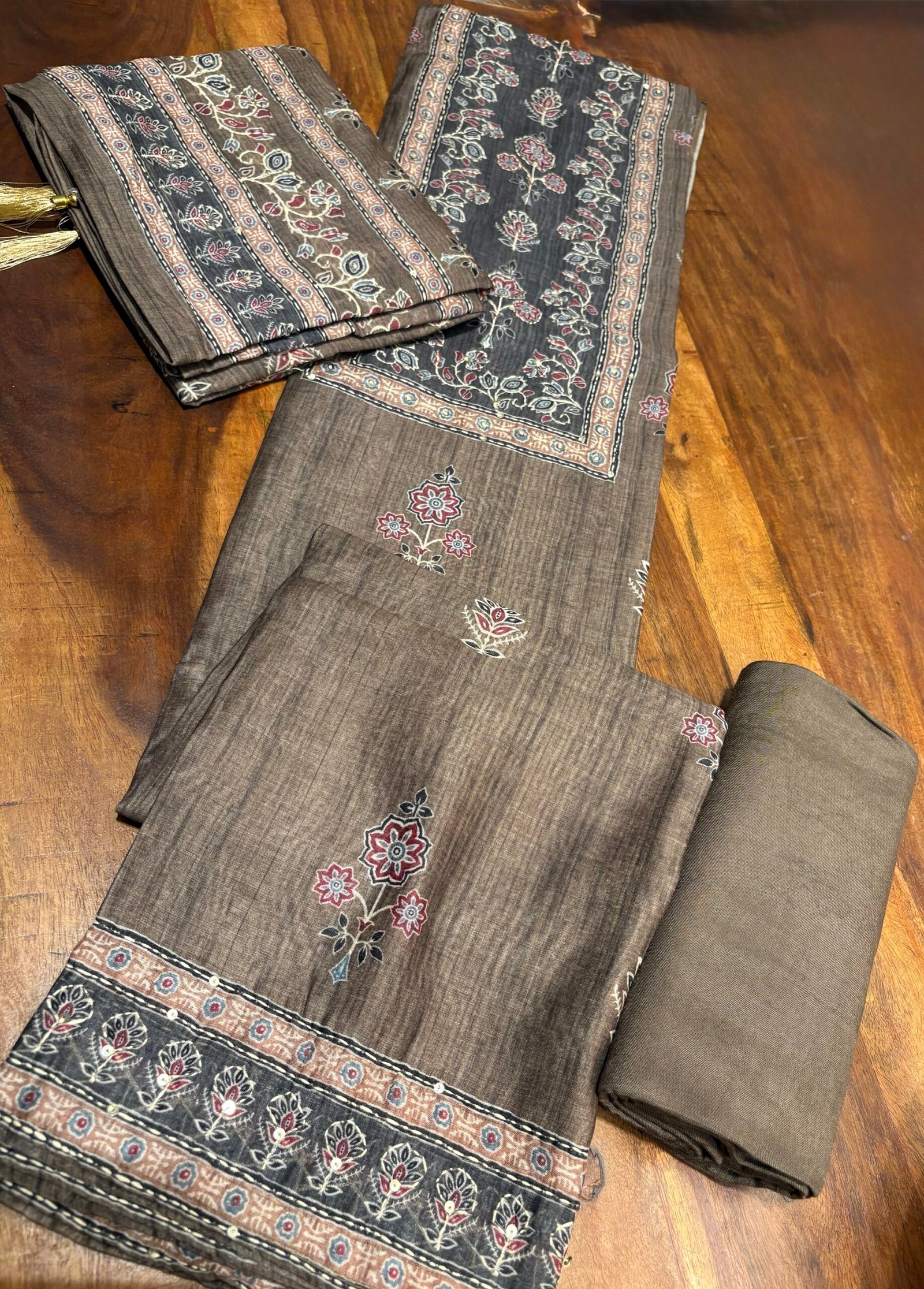 Hand Kantha on Chanderi Cotton Salwars by Ikhtirah - Image 8