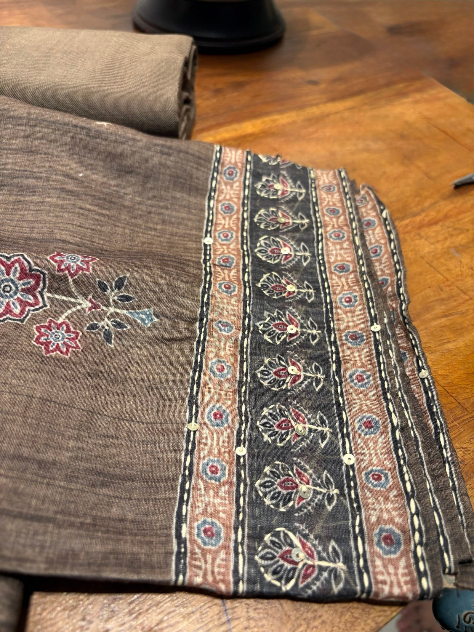 Hand Kantha on Chanderi Cotton Salwars by Ikhtirah - Image 7