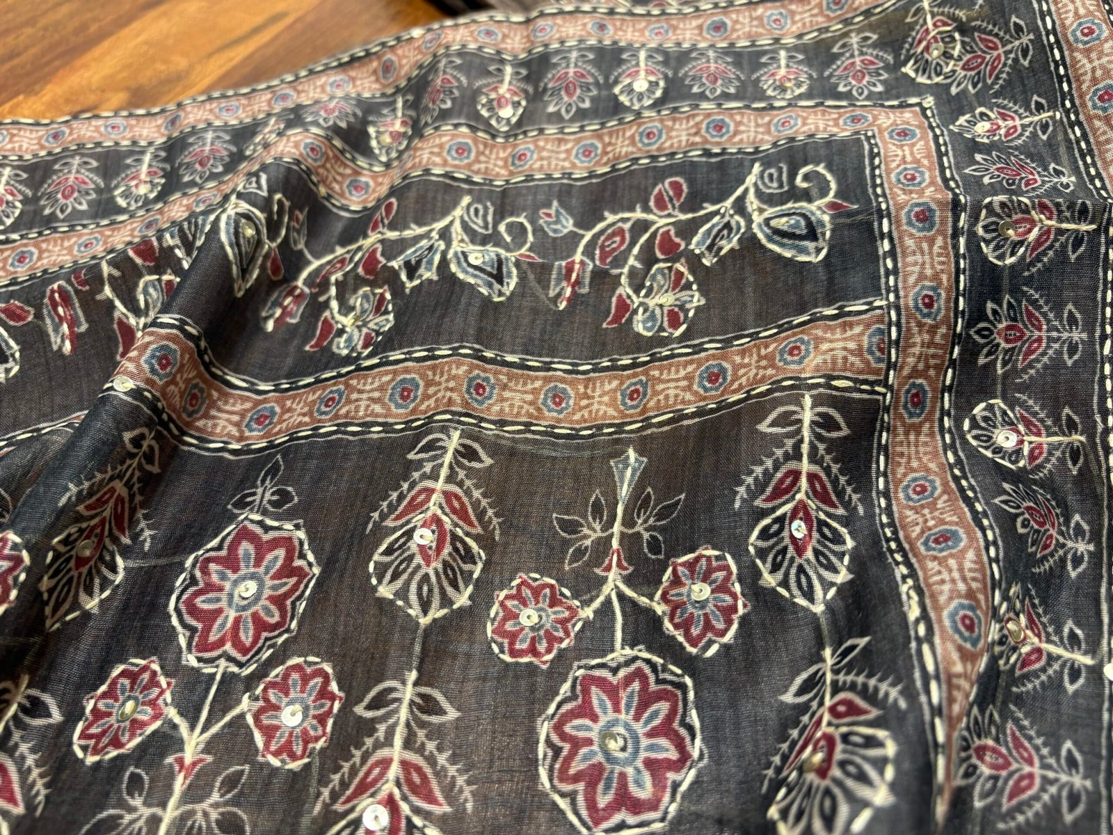 Hand Kantha on Chanderi Cotton Salwars by Ikhtirah - Image 5