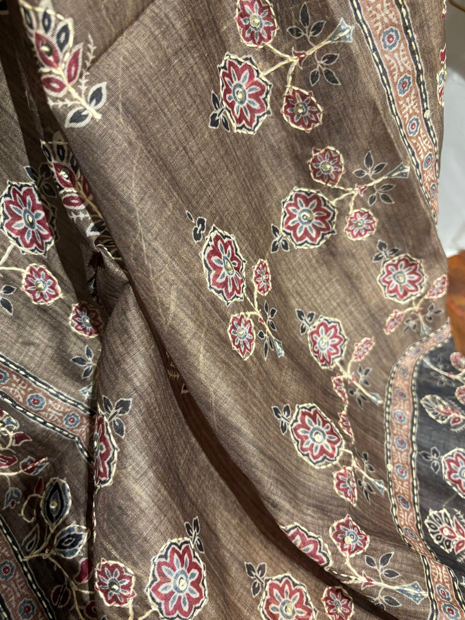 Hand Kantha on Chanderi Cotton Salwars by Ikhtirah - Image 4