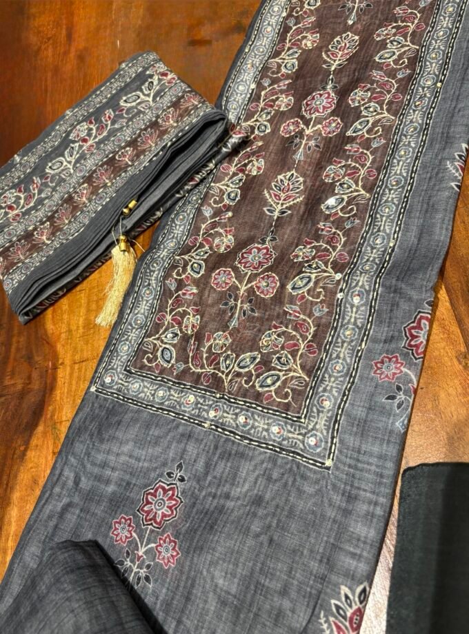 Hand Kantha on Chanderi Cotton Salwars by Ikhtirah