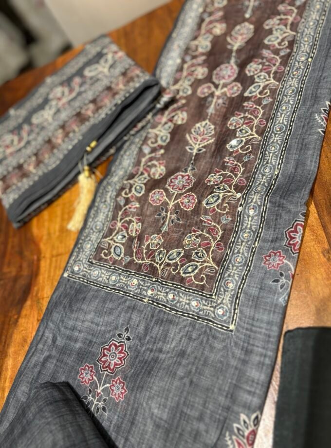 Hand Kantha on Chanderi Cotton Salwars by Ikhtirah