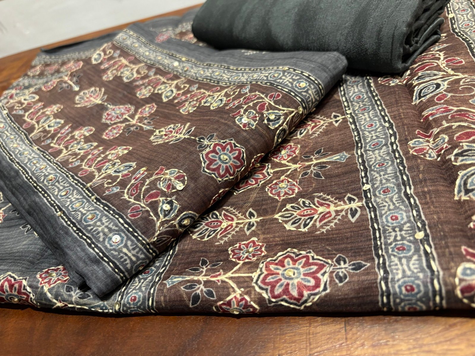 Hand Kantha on Chanderi Cotton Salwars by Ikhtirah - Image 8