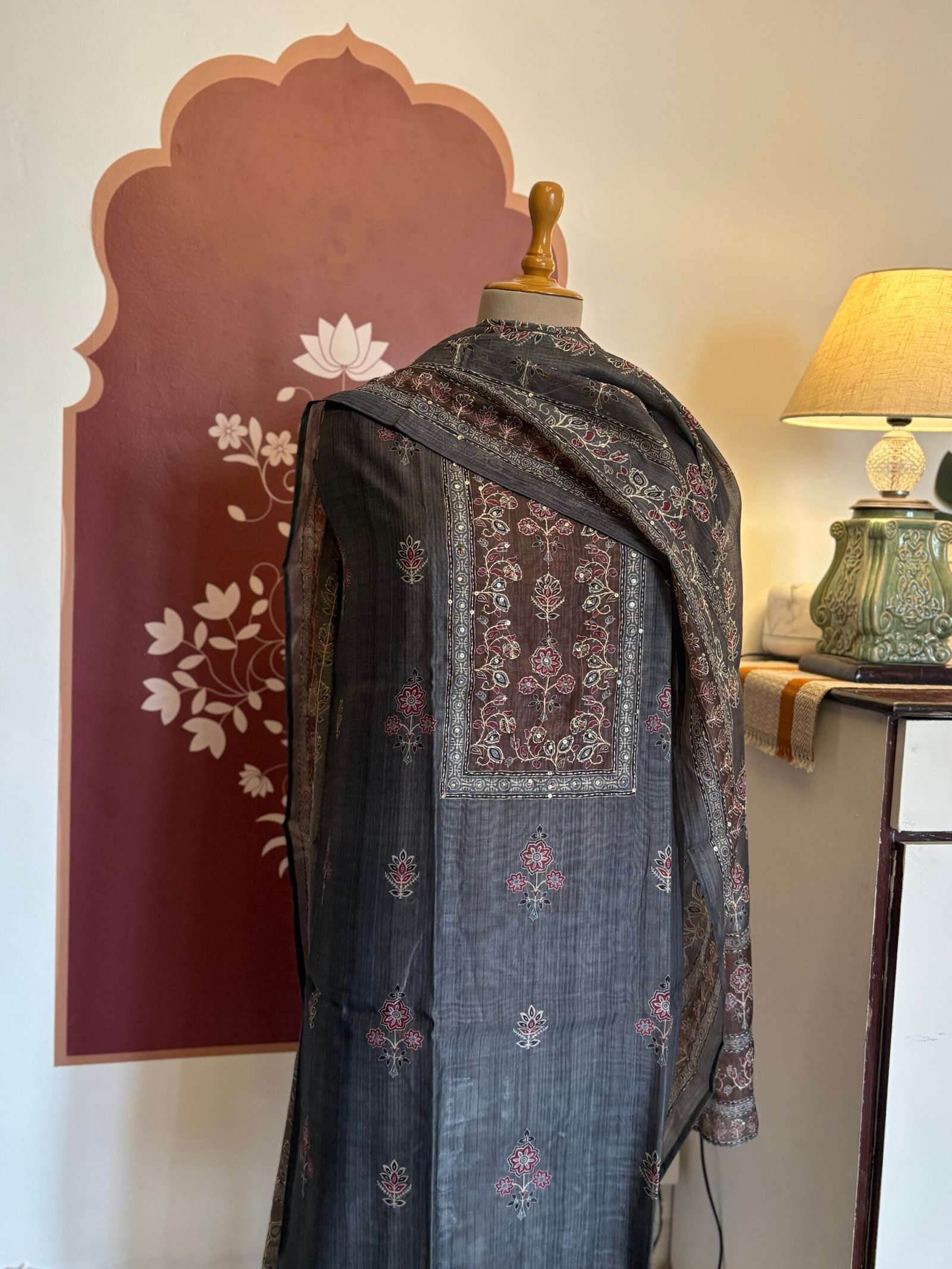 Hand Kantha on Chanderi Cotton Salwars by Ikhtirah - Image 4
