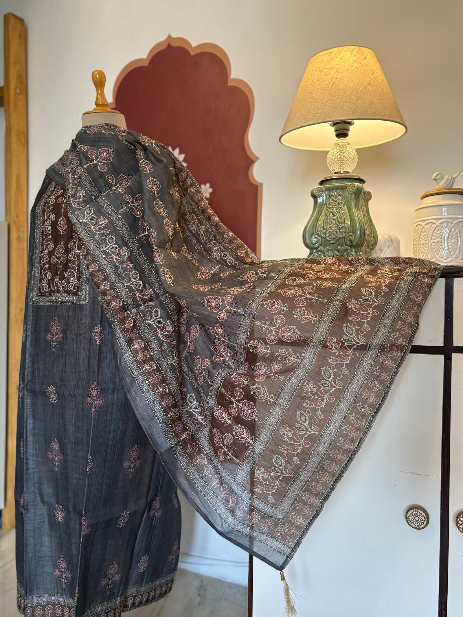 Hand Kantha on Chanderi Cotton Salwars by Ikhtirah - Image 2
