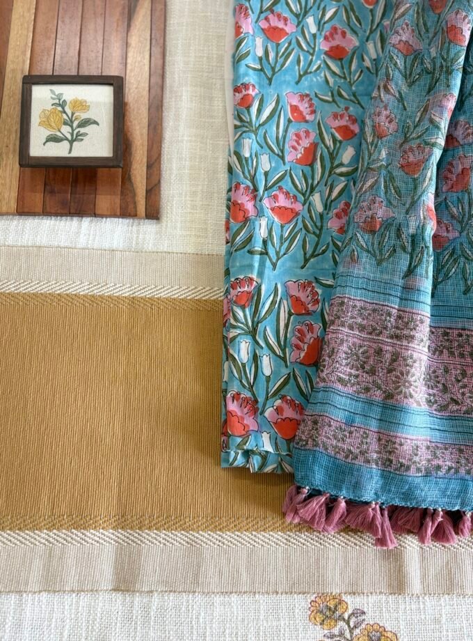 Pure Cotton Handblock Salwars with Pure Kota Dupatta by Ikhtirah
