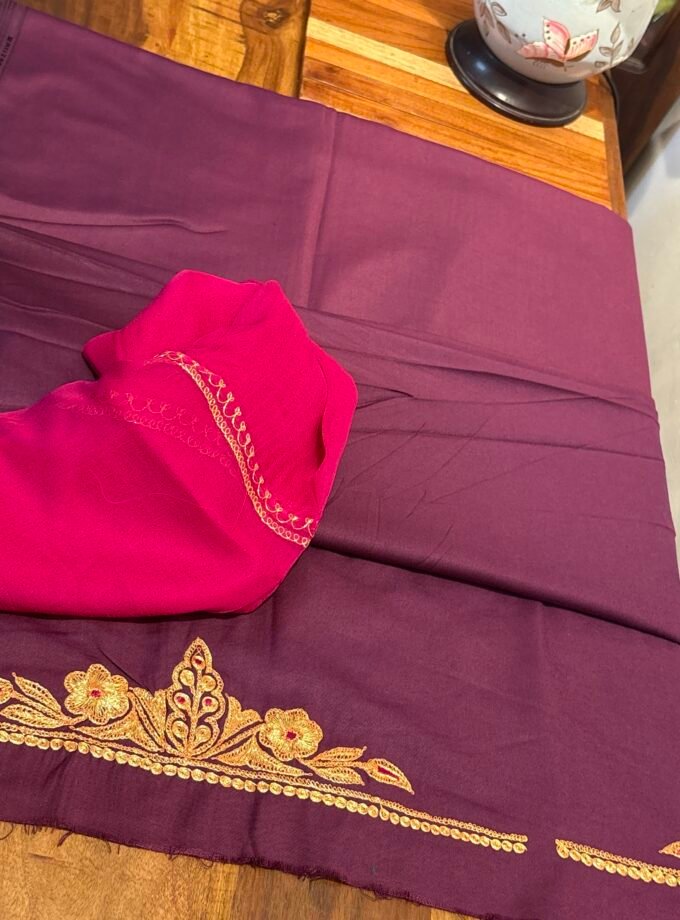 Tilla Embroidery Woollen Spun Salwar Suits with Chiffon Dupatta by Ikhtirah