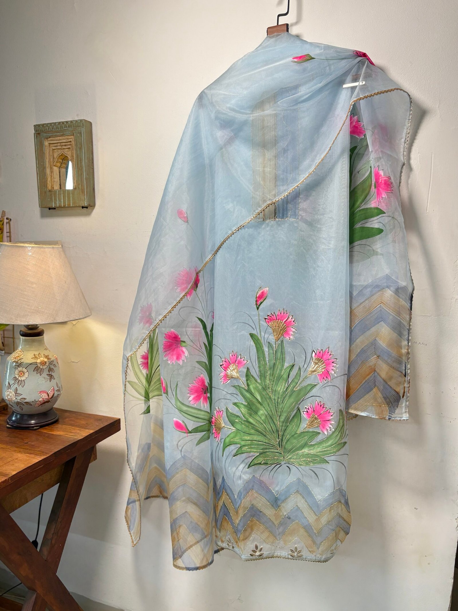 HandPainted Organza by Organza Salwar suit by Ikhtirah