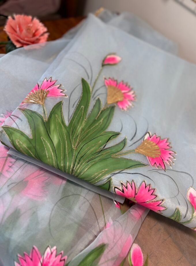 HandPainted Organza by Organza Salwar suit by Ikhtirah