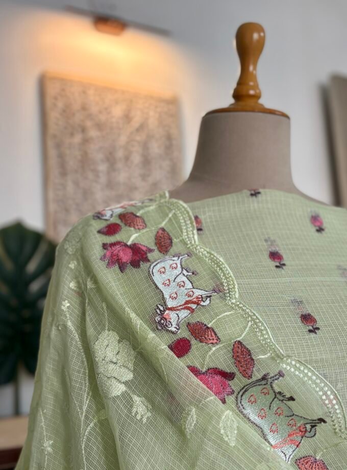 Pichwai Embroidered Pure Soft Cotton Kota Salwar by Ikhtirah