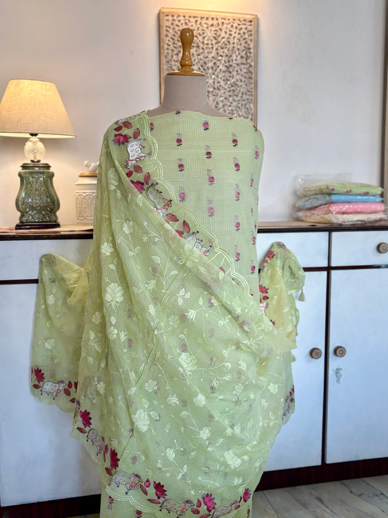 Pichwai Embroidered Pure Soft Cotton Kota Salwar by Ikhtirah