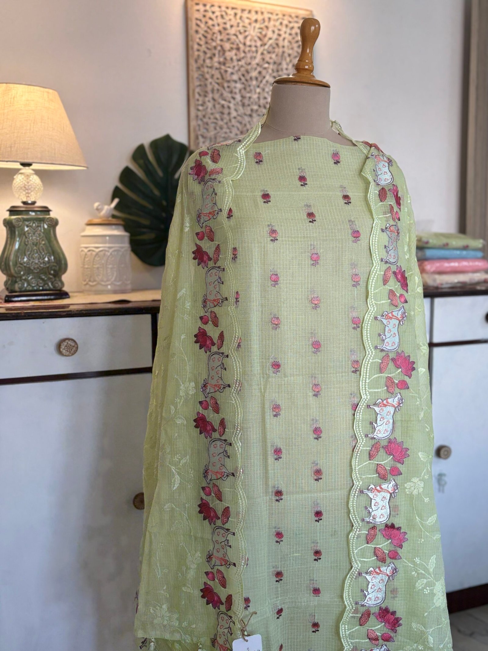 Pichwai Embroidered Pure Soft Cotton Kota Salwar by Ikhtirah - Image 3