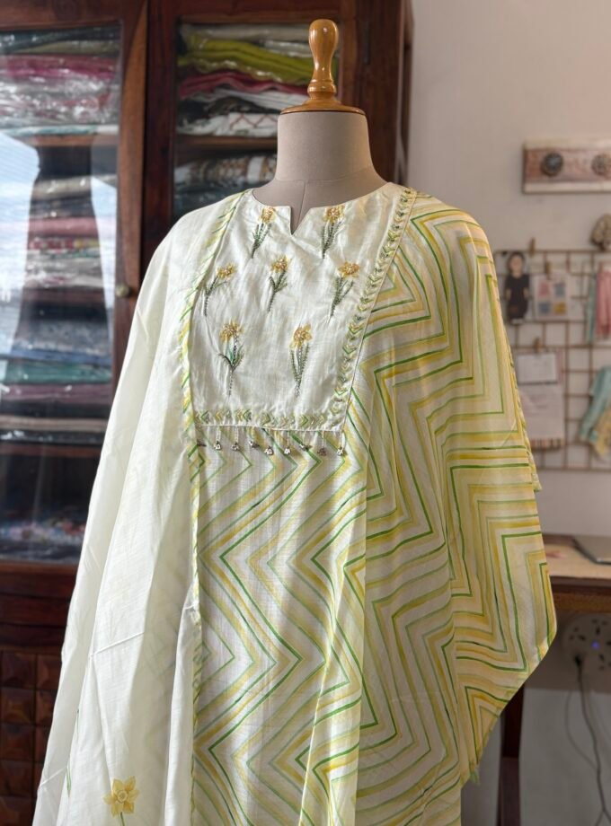 Breezy Muslin With hand highlighted Salwar by Ikhtirah