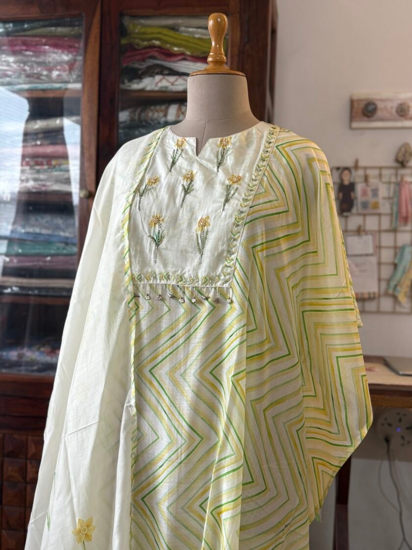Breezy Muslin With hand highlighted Salwar by Ikhtirah - Image 5