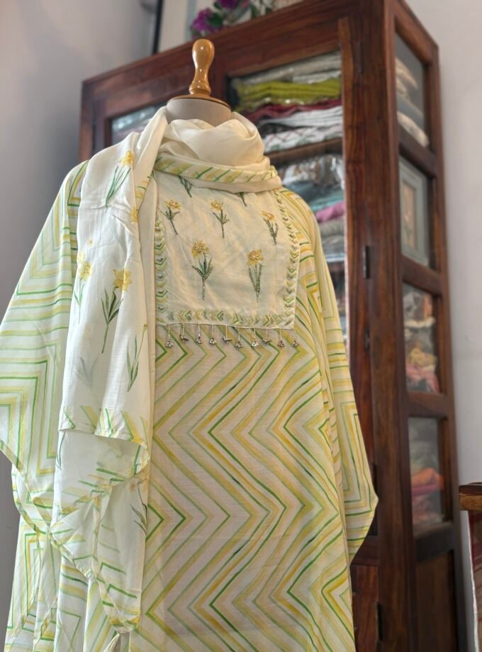Breezy Muslin With hand highlighted Salwar by Ikhtirah