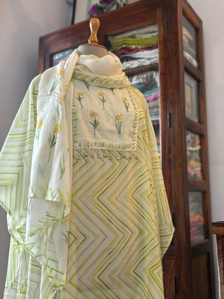 Breezy Muslin With hand highlighted Salwar by Ikhtirah