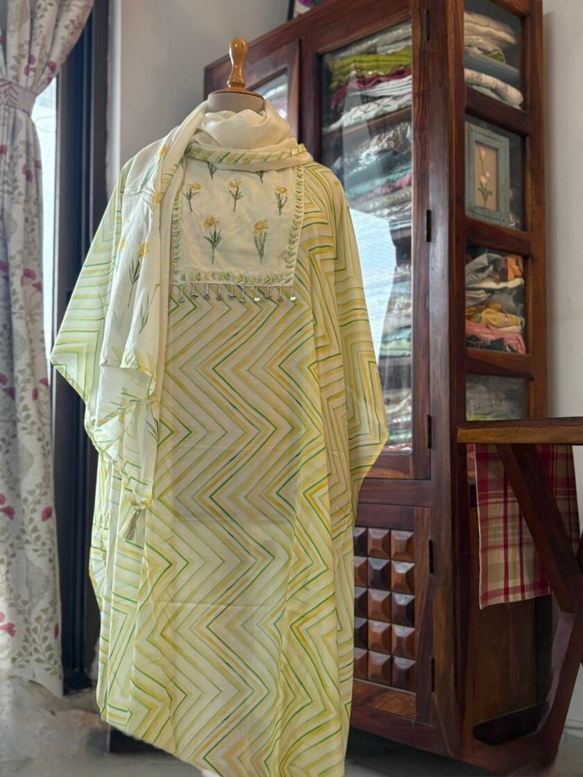 Breezy Muslin With hand highlighted Salwar by Ikhtirah - Image 2