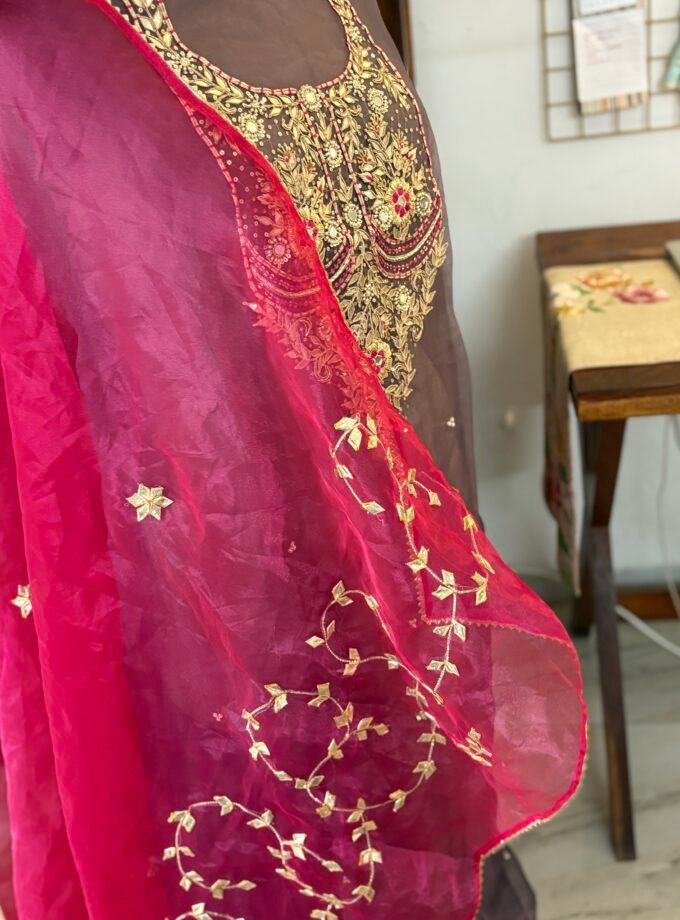 Handworked Organza by Organza Salwars by Ikhtirah