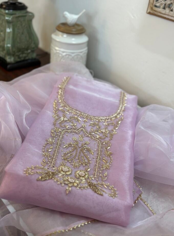 Handworked Organza by Organza Salwars by Ikhtirah (lavender)