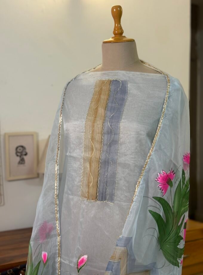 HandPainted Organza by Organza Salwar suit by Ikhtirah