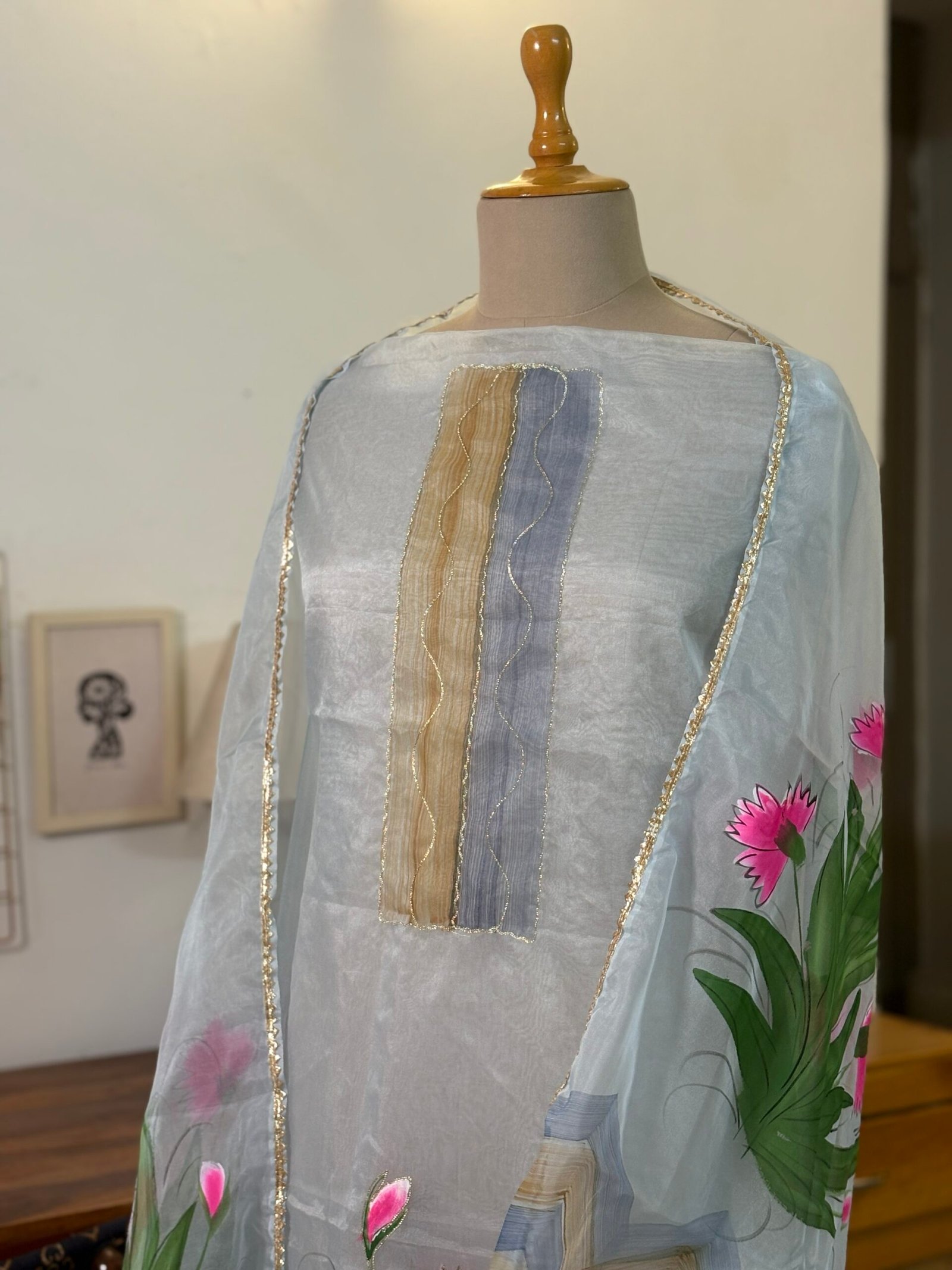 HandPainted Organza by Organza Salwar suit by Ikhtirah - Image 4