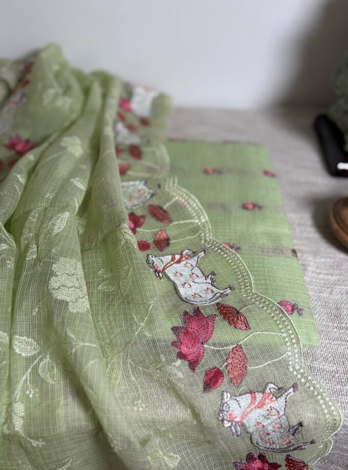 Pichwai Embroidered Pure Soft Cotton Kota Salwar by Ikhtirah