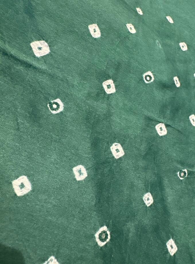 Bandhej and Handwork on Pure Chanderi Silk Salwars and Pure Kota Silk Dupatta by Ikhtirah