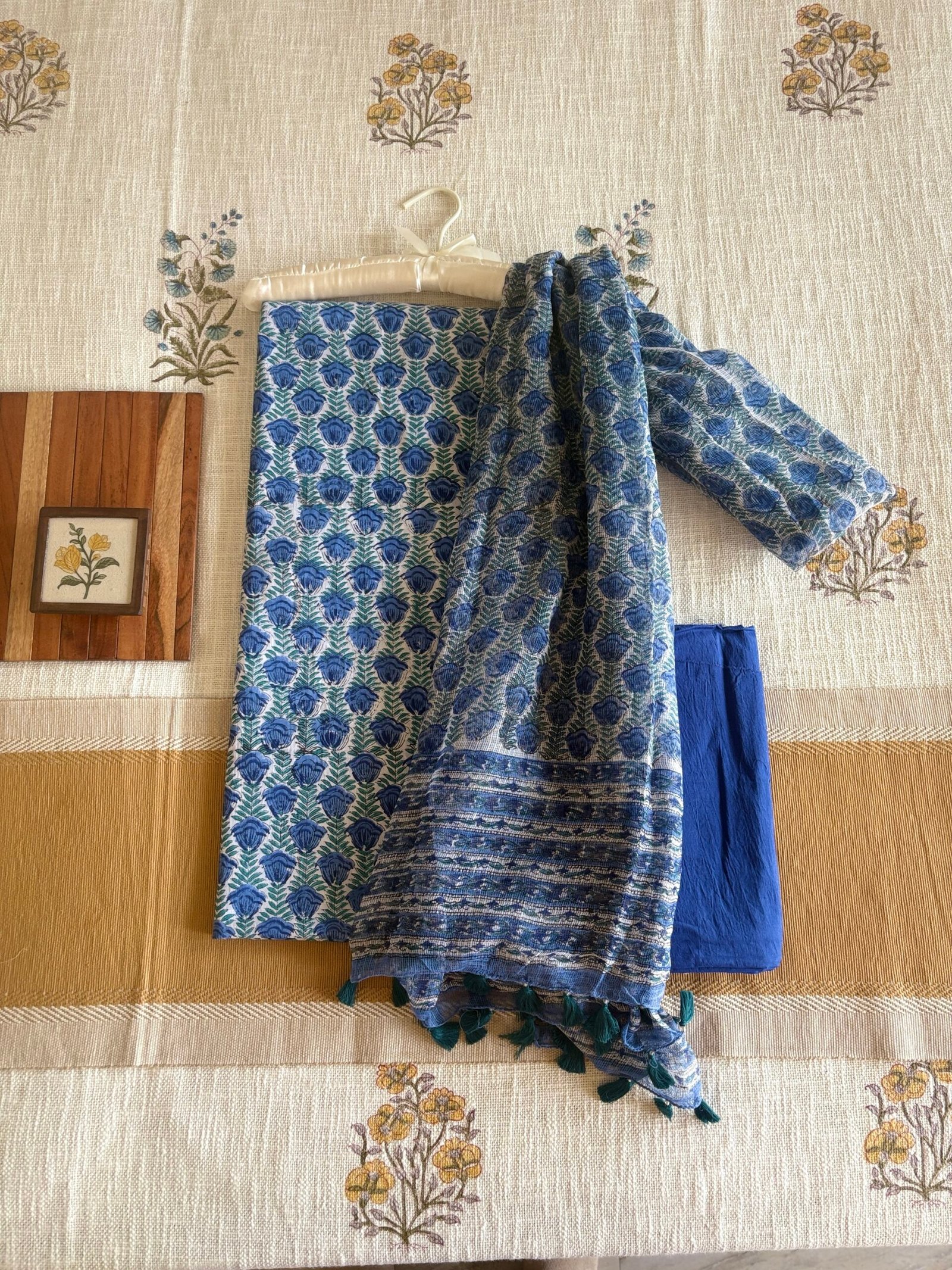 Pure Cotton Handblock Salwars with Pure Kota Dupatta by Ikhtirah