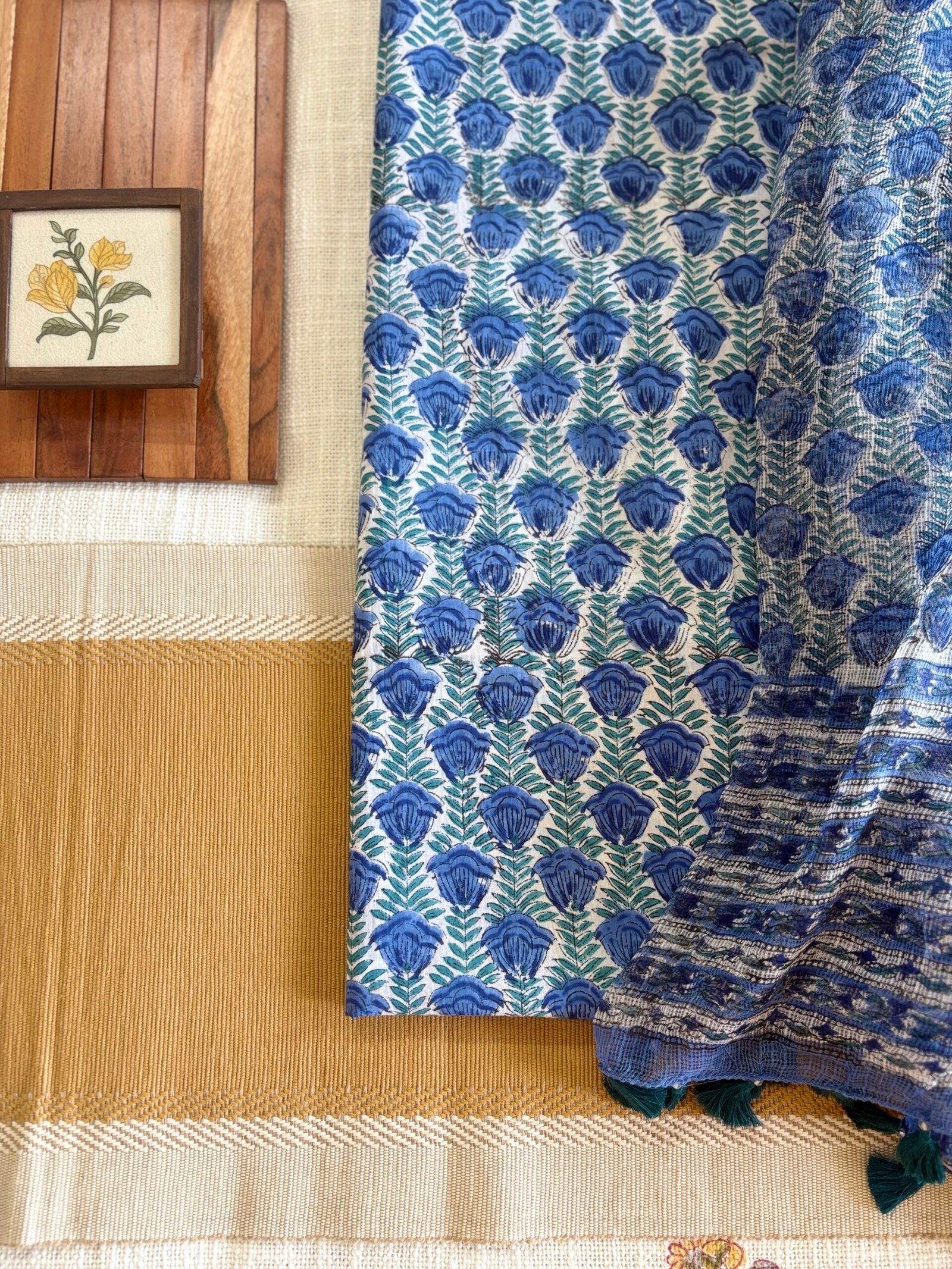 Pure Cotton Handblock Salwars with Pure Kota Dupatta by Ikhtirah - Image 4